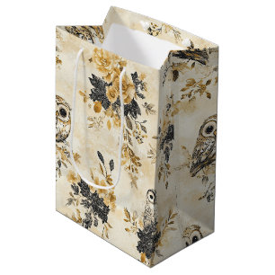 Arv Beige Uggla Botanisk Blommönster