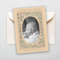 Arv Blommigt Ram Oval Photo Birth