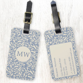 Arv Fåglar Monogram Bagagebricka