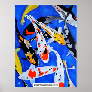 Arv från den japanska Koi-målningen av Alfred Fox Poster