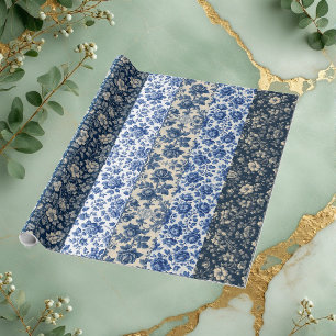 Arv Fransk Toile Landsbygd Chic Vintage Collage Presentpapper