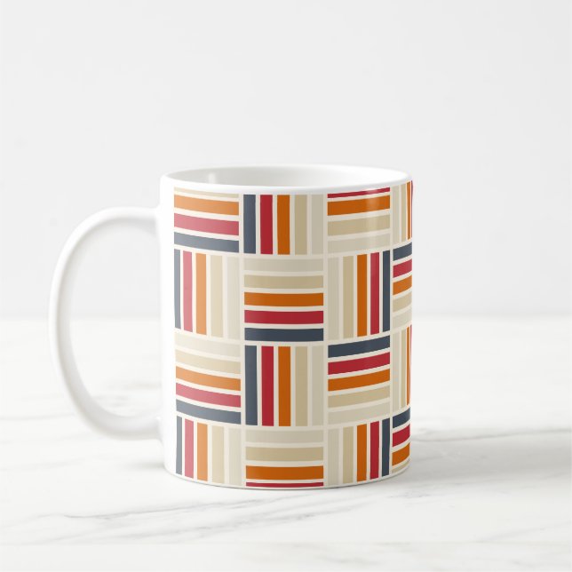 Arv Grid Quilt sömlöst mönster Kaffemugg (Vänster)