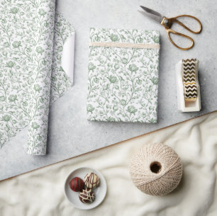 Arv Lyx Sage Toile Artisan Trädgårdsstil Presentpapper