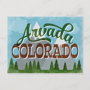 Arvada Colorado Snöiga berg Vykort