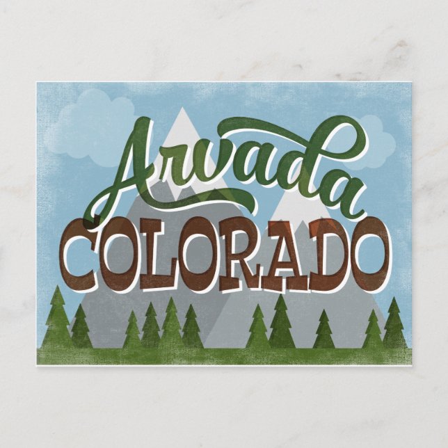 Arvada Colorado Snöiga berg Vykort (Framsida)