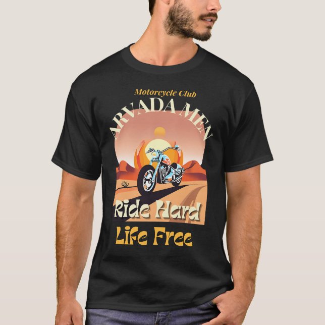 Arvada Manar Rider Hard, Life Free V 1.2 T Shirt (Framsida)