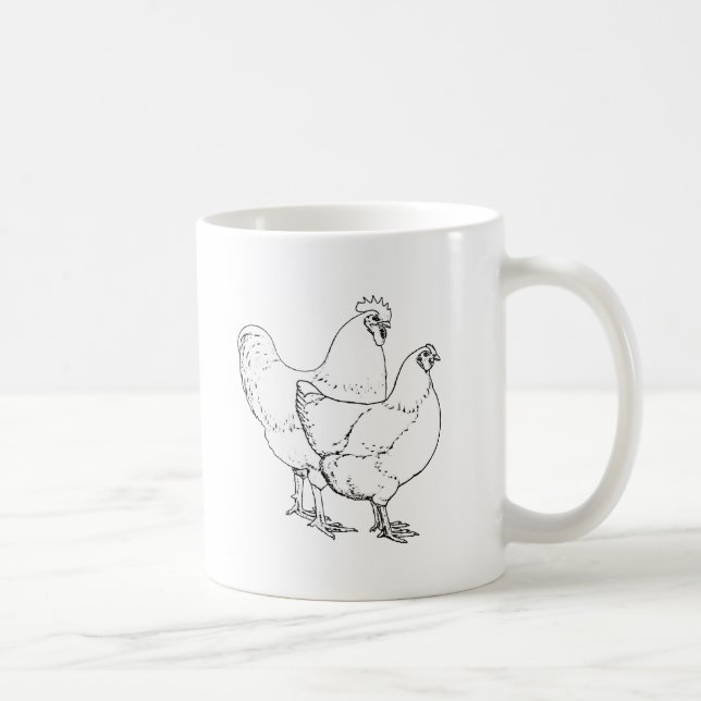 Arvavelhönor - tupp och höna kaffemugg (Höger)