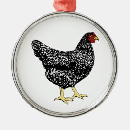 Arvavelvärphöns - gallerförsedd Plymouth sten Julgransprydnad Metall
