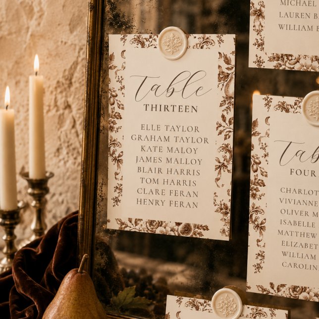 Ärvd Skördefest Bröllop Placeringsdiagram Bordskor Bordsnummer (Heirloom Harvest Wedding Seating Chart Table Card)