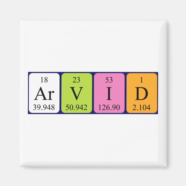 Arvid Periodisk magnet bord namn (Framsidan)