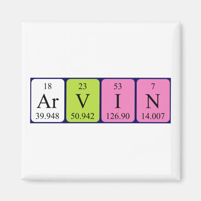 Arvin Periodisk bord namn magnet (Framsidan)