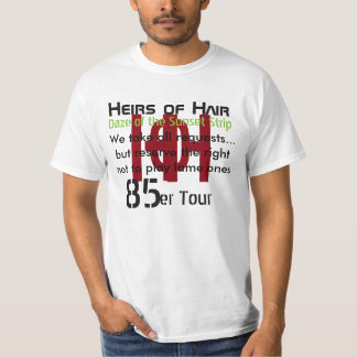 Arvingar av för solnedgångremsa för hår officiell t-shirt