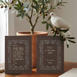 Arvslin & Silver Broderad-serie Ursäkt Tack Kort