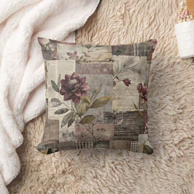 Arvslinjefylld Quilt i Burgundy och Brun Kudde (Filt)