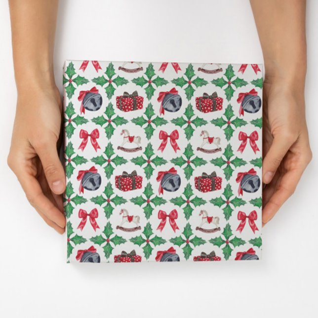 Arvslinjet Julgrönt Lappat Julfirande Presentpapper (Skapare uppladdad)