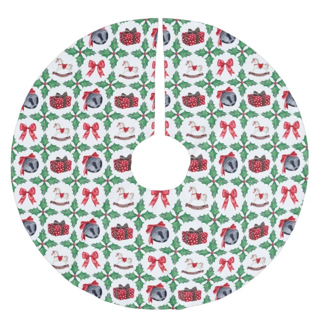 Arvsträdsjulslapp Jul Patchwork Julfirande Julgransmatta Borstad Polyester (Framsidan)
