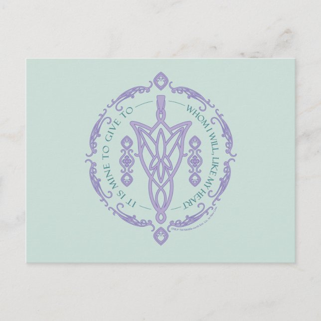 ARWEN™ Evenstar Citat Grafik Vykort (Framsida)