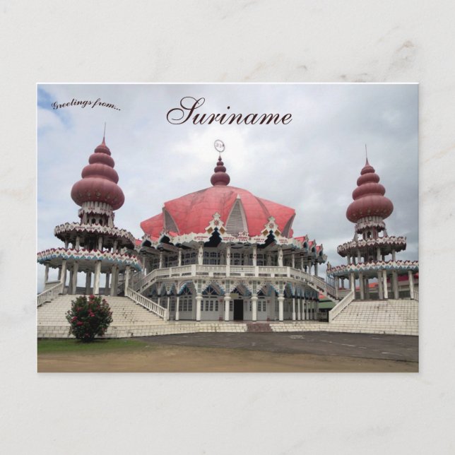 Arya Dewaker Mandir i Paramaribo Suriname Vykort (Framsida)