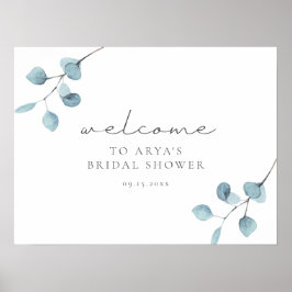 ARYA Eukalyptusgrönska Bröllopsdusch Välkomstskylt Poster