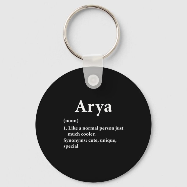 Arya Name Definition  Nyckelring (Framsida)