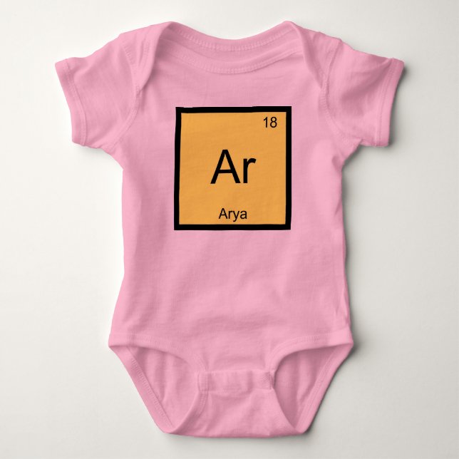 Arya Namn kemi Inslag Periodiska Bord Tee (Framsida)