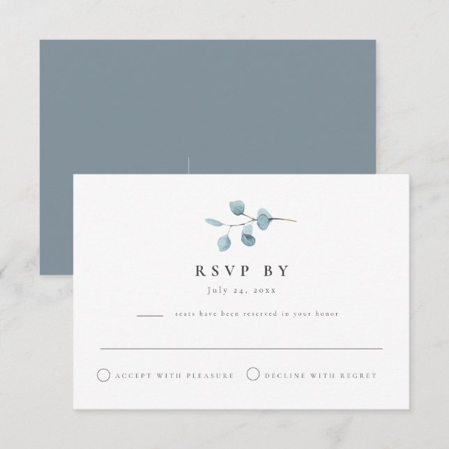 ARYA Rustic Eukalyptus Grönska RSVP Postkort Inbjudningar (Fram/baksida)