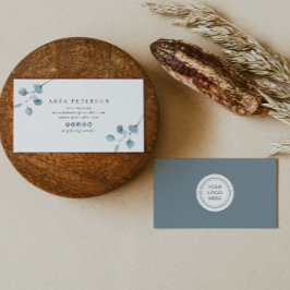 ARYA Rustic Watercolor Sage Eucalyptus Greenery Visitkort