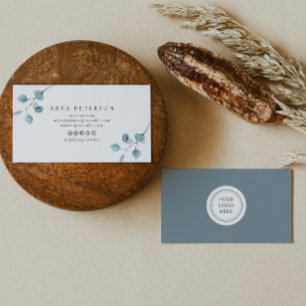 ARYA Rustic Watercolor Sage Eucalyptus Greenery Visitkort
