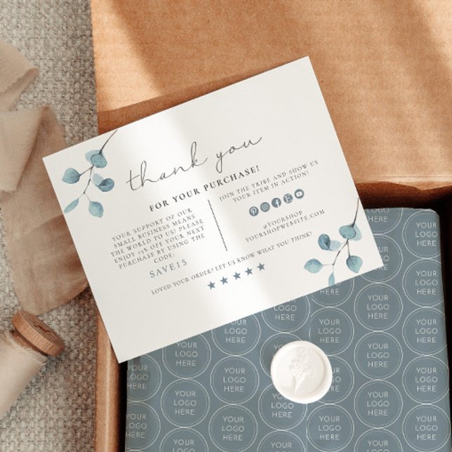 ARYA Sage Grönt Eucalyptus Business - tackkort Inbjudningar (Skapare uppladdad)