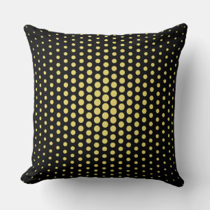 Arylide gult Techno Dots Modern Black Kudde
