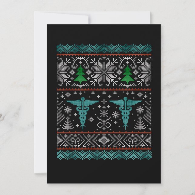Arzt Doktor Sticka Ugly jul Gift Inbjudningar (Framsida)