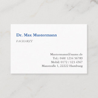 Arzt Visitenkarte Visitkort