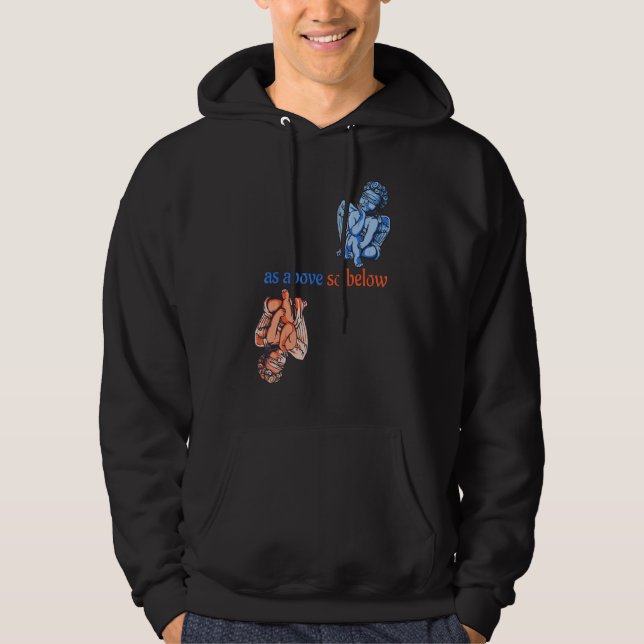 As Above So Below Angels Magic Alchemy Occult Hoodie (Framsida)