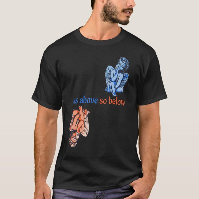 As Above So Below Angels Magic Alchemy Occult T Shirt (Framsida)