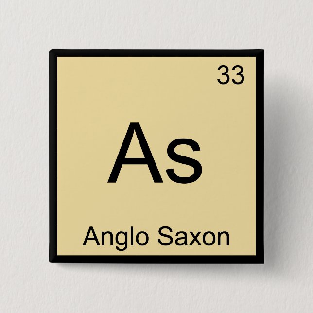 As - Anglo Saxon Funny Chemistry Inslag Symbol T Knapp (Framsida)