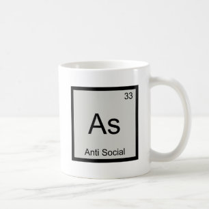 As - Anti Social FUNNny Chemistry Inslag Symbol T Kaffemugg