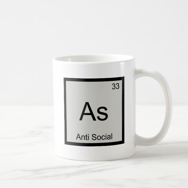As - Anti Social FUNNny Chemistry Inslag Symbol T Kaffemugg (Höger)