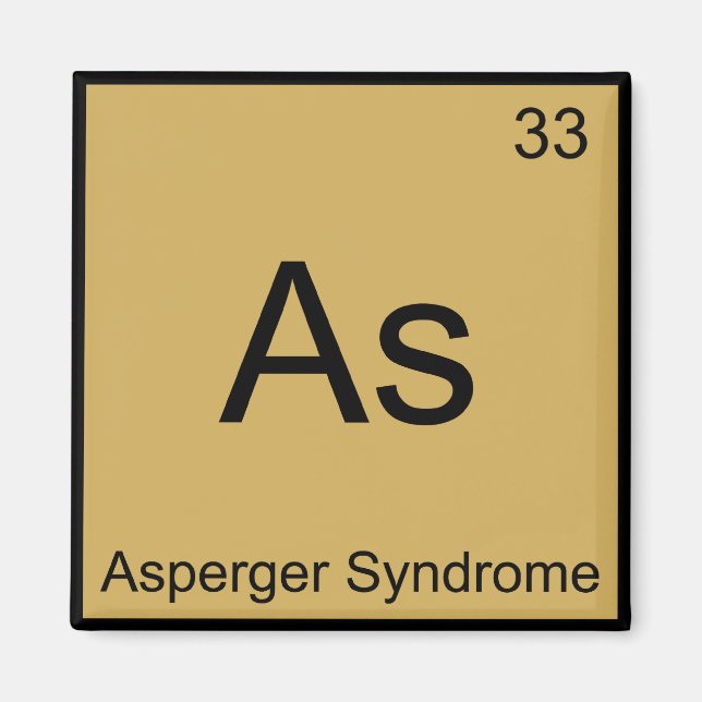 As - Aspergers syndrom Rollig kemi element t-shirt Magnet (Framsidan)