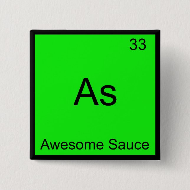 As - Awesome Sauce Kemiskt Elementsymbol T-shirt Knapp (Framsida)