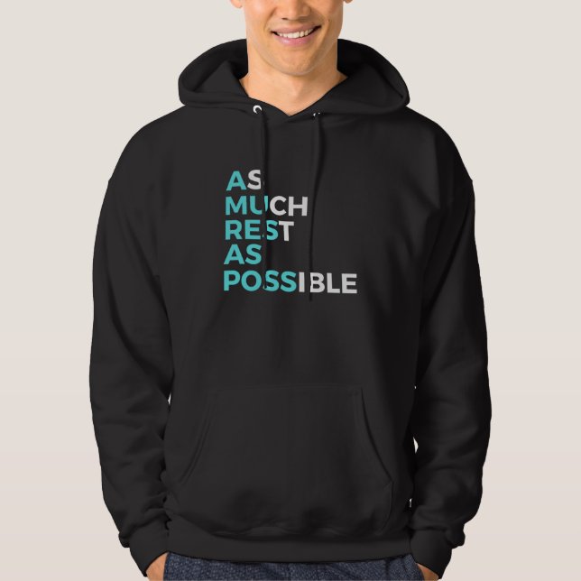 As Much Rest As Possible  Positive Retro Quote Hoodie (Framsida)