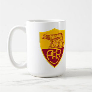 AS Roma Shield Vinyl Klistermärke – Maroon & Guld Kaffemugg