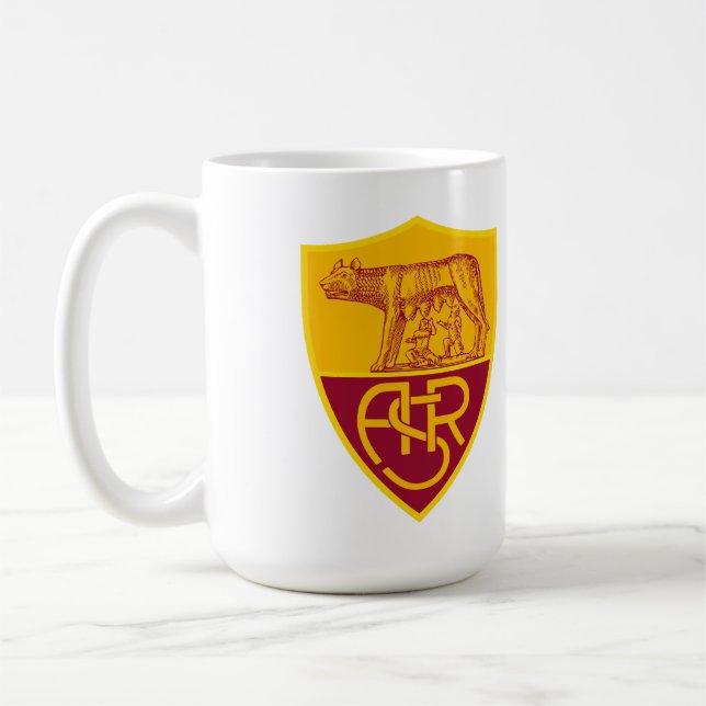 AS Roma Shield Vinyl Sticker – Maroon & Gold Footb Kaffemugg (Vänster)