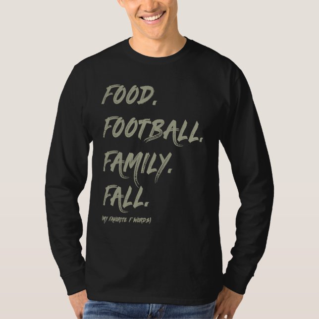 AS tees Food Family Football Fall T Shirt (Framsida)