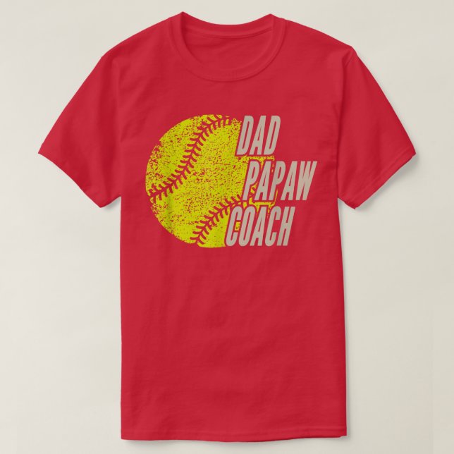 AS TS Softball Pappa Papaw Coach T Shirt (Design framsida)