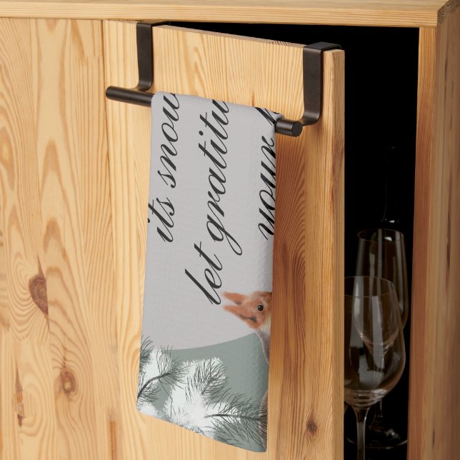 As winter weaves its snowy art, let gratitude warm kökshandduk (Thirds Fold)