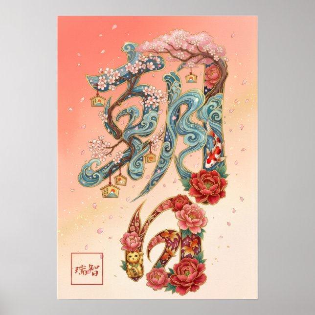 Asahi: Calligraphy "Morning Sun" 260020228 Poster (Framsidan)