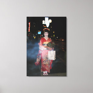 Asakusa Geisha Neo Tokyo Canvastryck