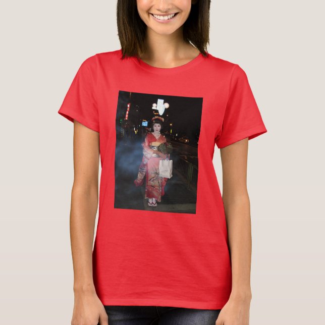 Asakusa Geisha Neo Tokyo T Shirt (Framsida)