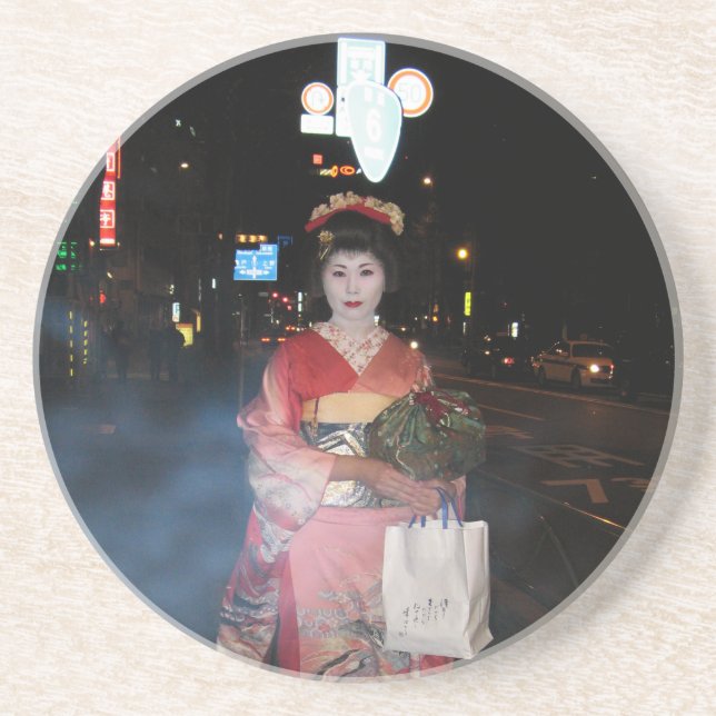 Asakusa Geisha Neo Tokyo Underlägg Sandsten (Framsidan)