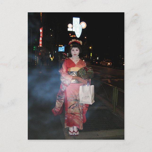 Asakusa Geisha Neo Tokyo Vykort (Framsida)